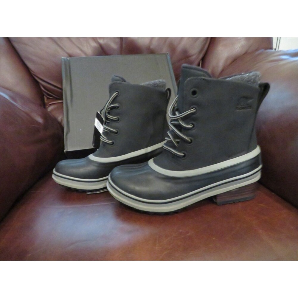 NWT Womens Black Sorel Slimpack III Lace WP Boots, 7